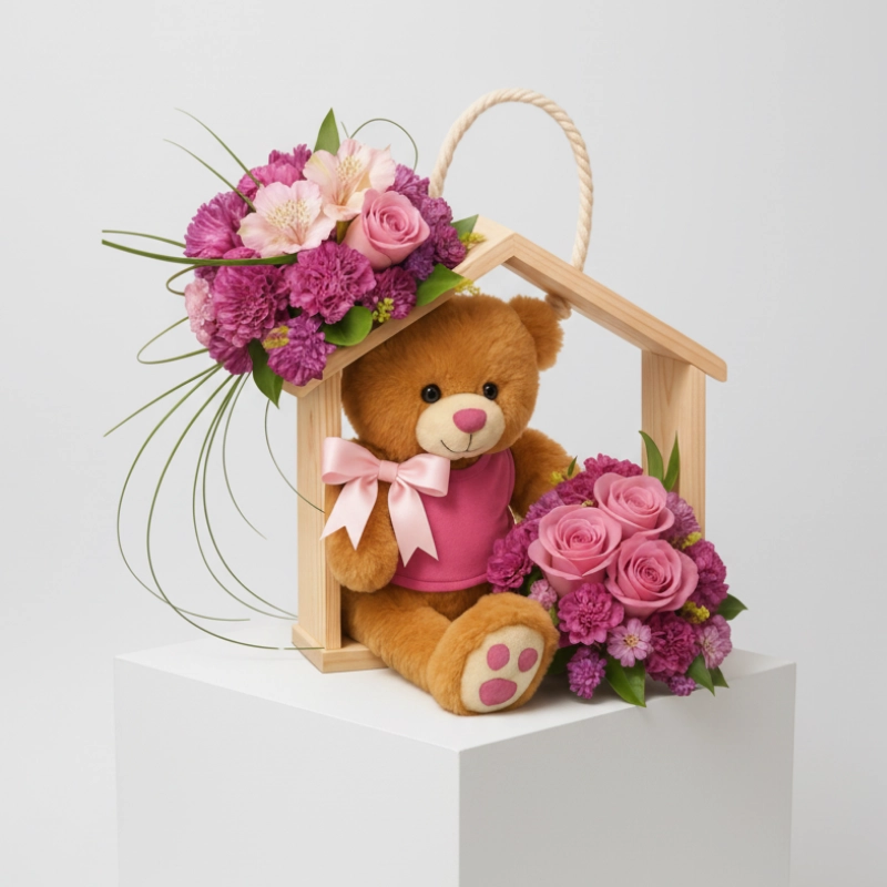 Sweet Emotion Flowers with Bear